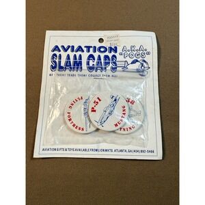 Vintage Aviation Slam Caps Pogs P-40 Flying Fortress P-51 Mustang Black Widow